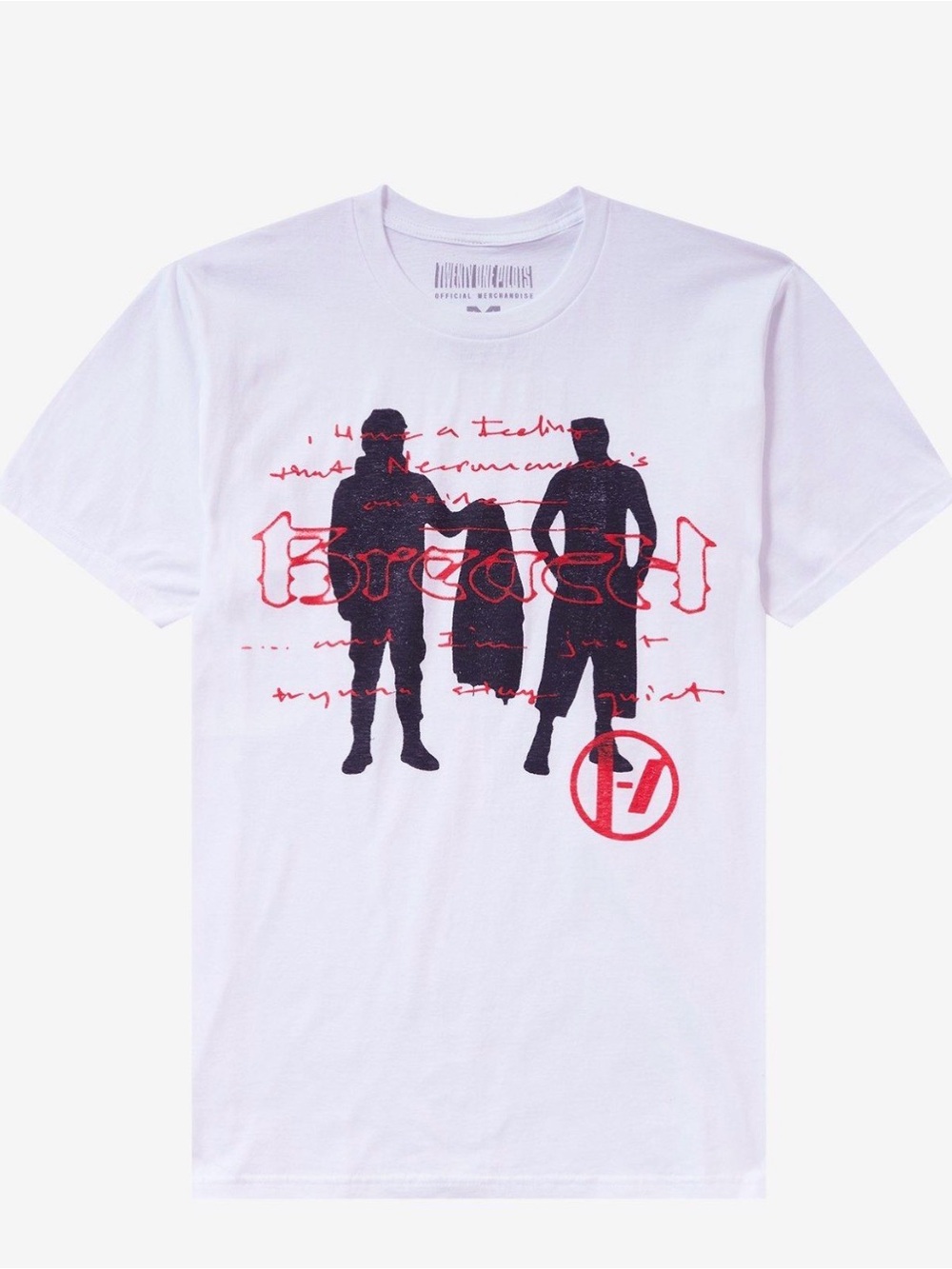 NWT Mens Twenty One Pilots Breach The Contract White Rock Band T-Shirt Size XXL